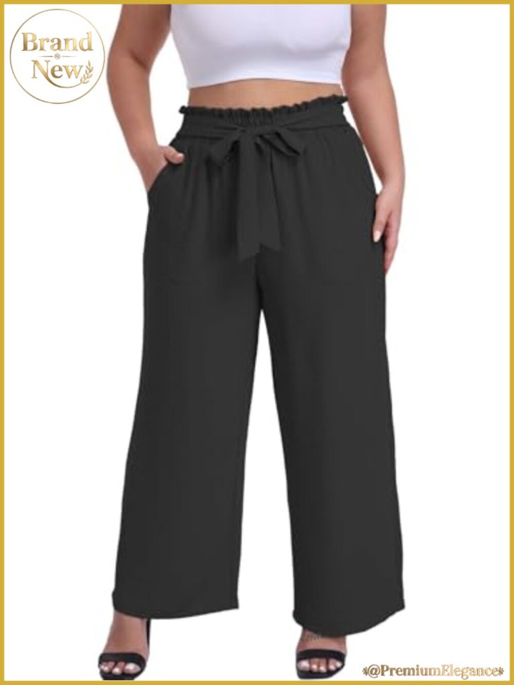 Plus Size Wide Leg High Waisted Business Casual Dress Pants